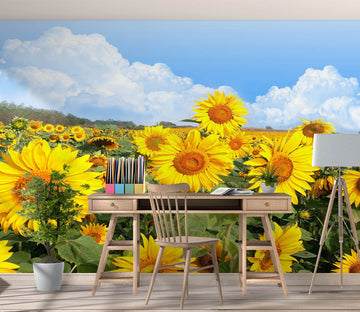 3D Bright Sunflower 1010 Wall Murals