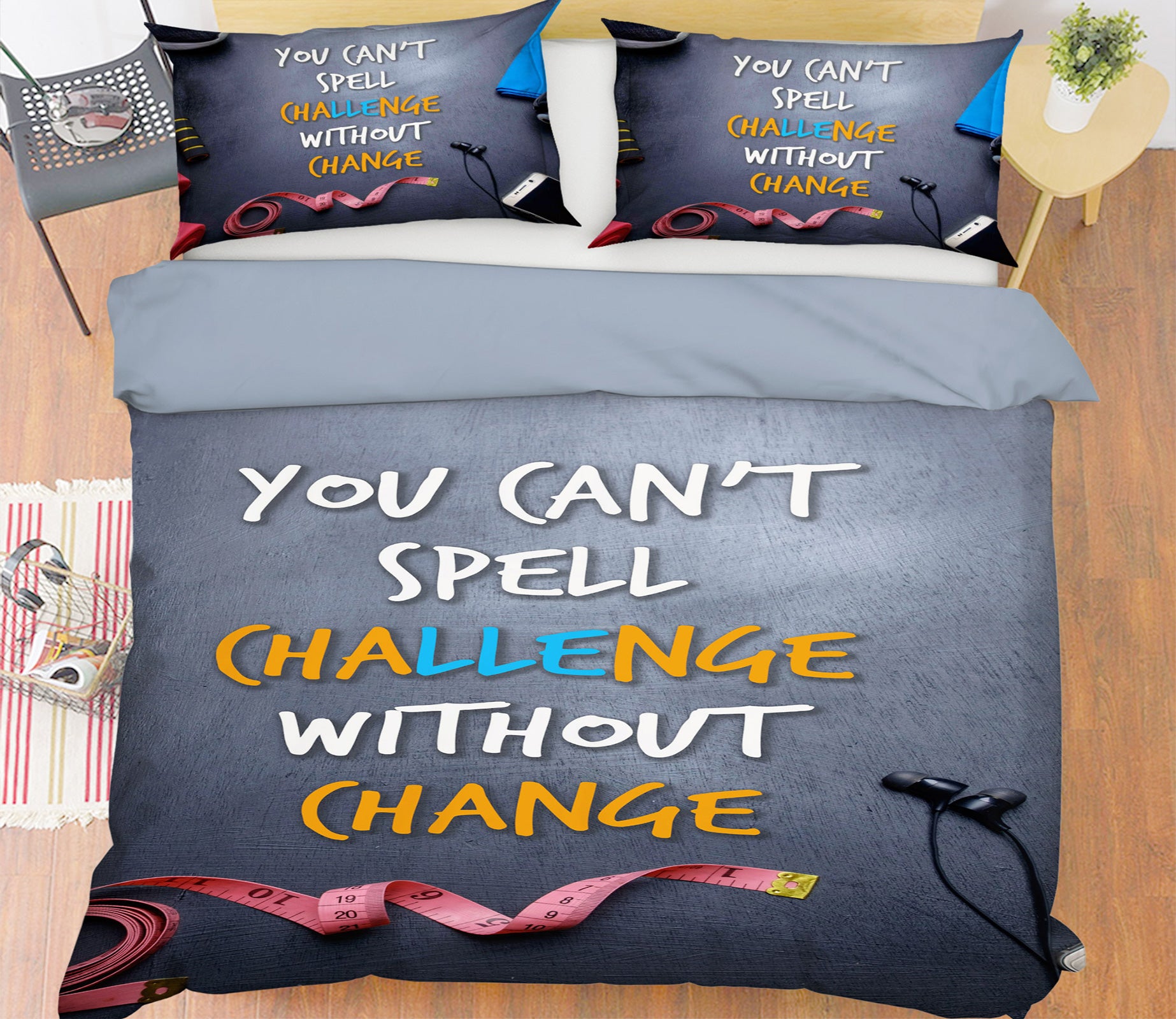 3D English Alphabet 14171 Bed Pillowcases Quilt