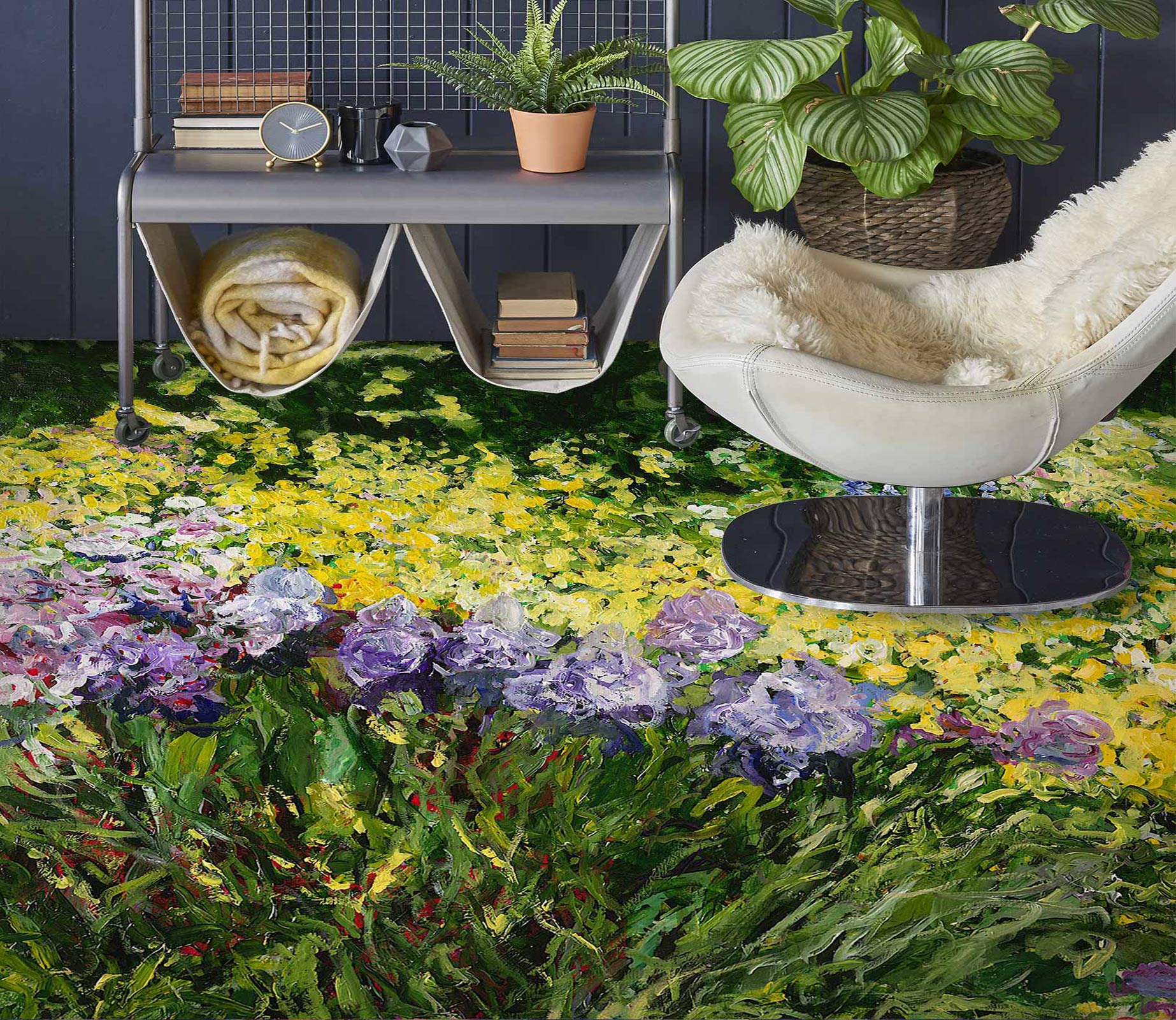 3D Meadow Purple Flowers 9518 Allan P. Friedlander Floor Mural