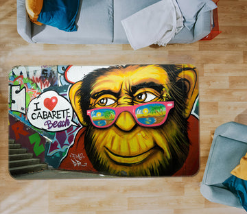 3D Monkey Glasses 65103 Non Slip Rug Mat