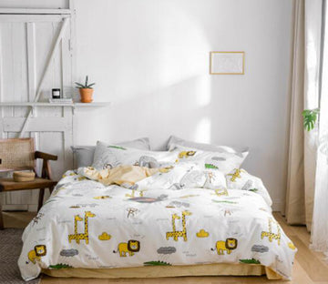 3D Giraffe Lion 40117 Bed Pillowcases Quilt