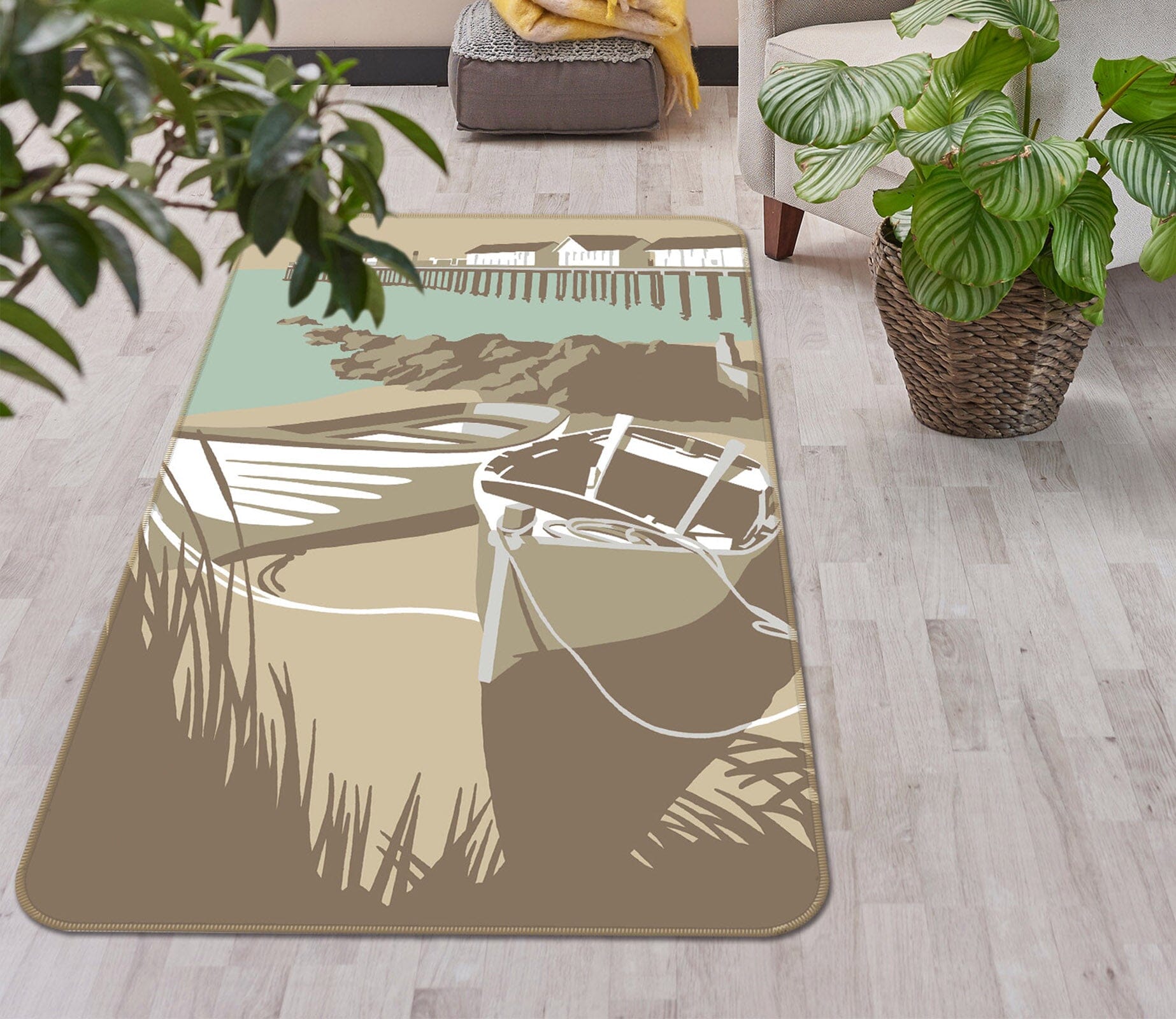 3D Southwold Boats Pier 1146 Steve Read Rug Non Slip Rug Mat Mat AJ Creativity Home 