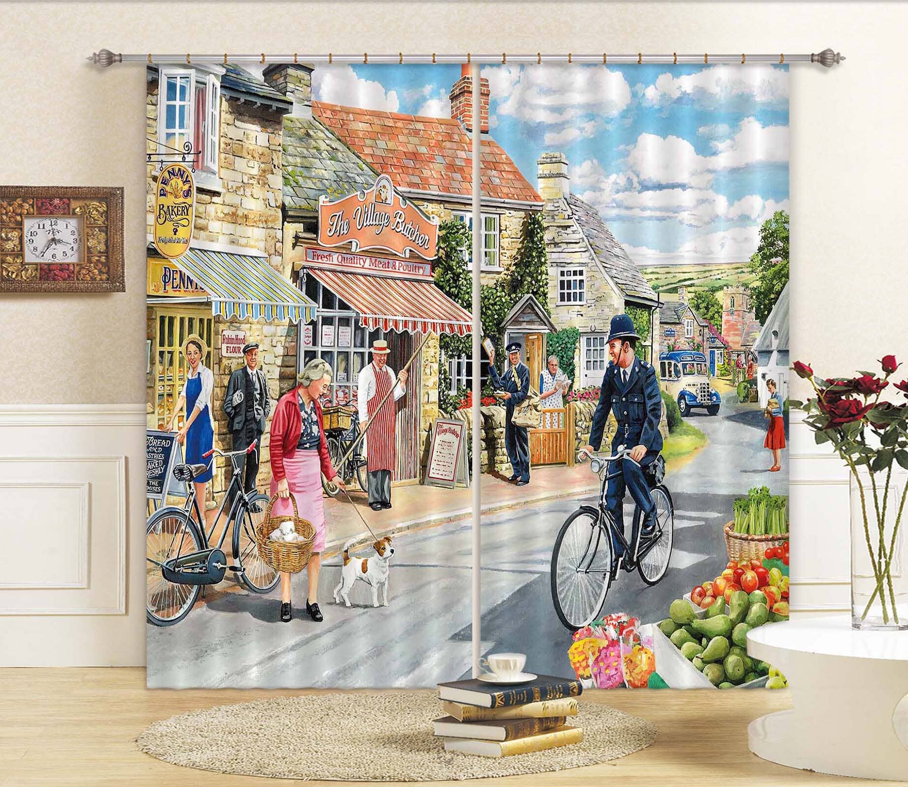 3D The Village High Street 114 Trevor Mitchell Curtain Curtains Drapes Curtains AJ Creativity Home 
