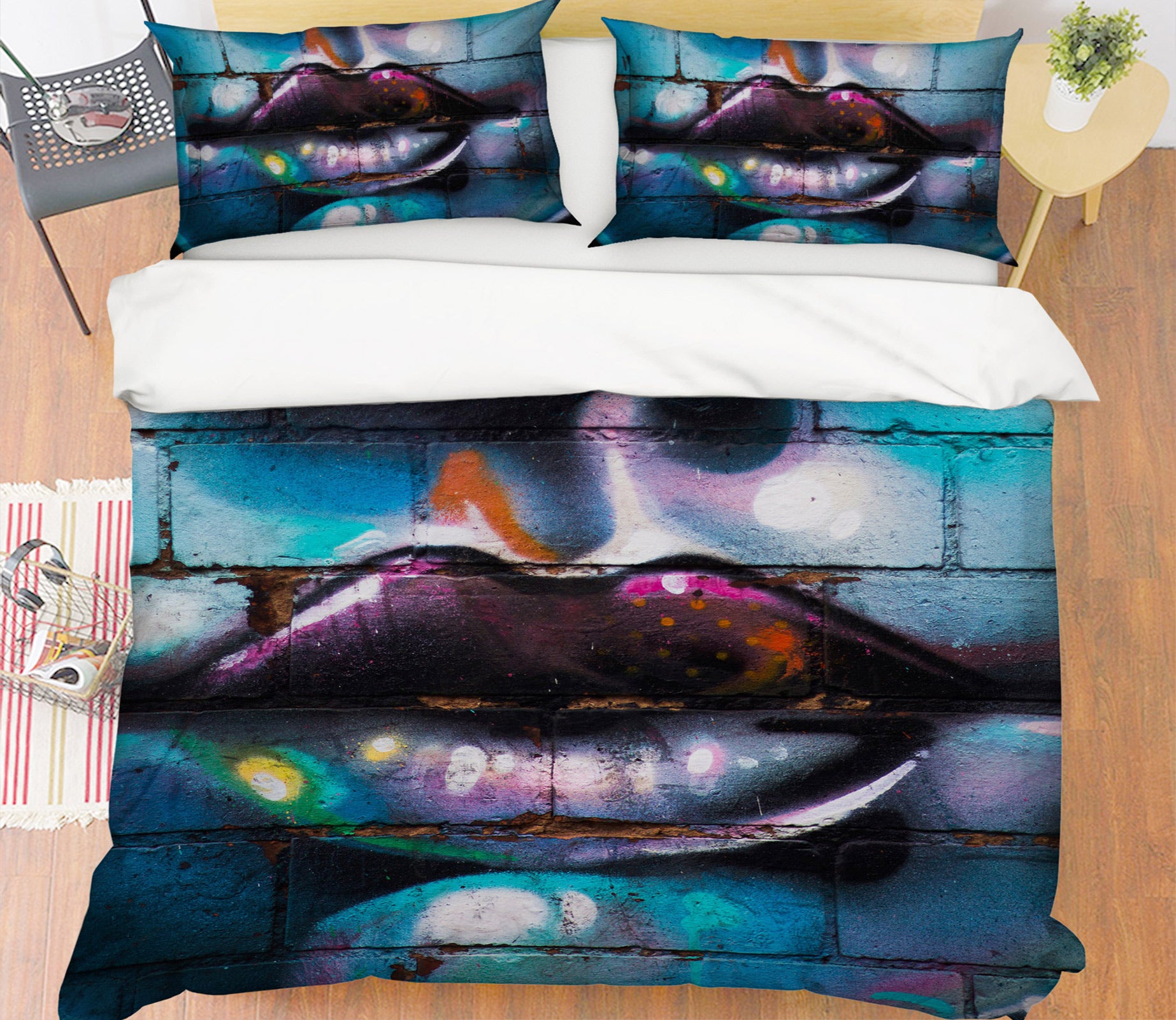 3D Lips 14098 Bed Pillowcases Quilt