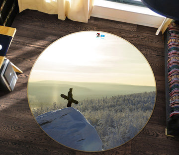 3D Mountains 74177 Round Non Slip Rug Mat