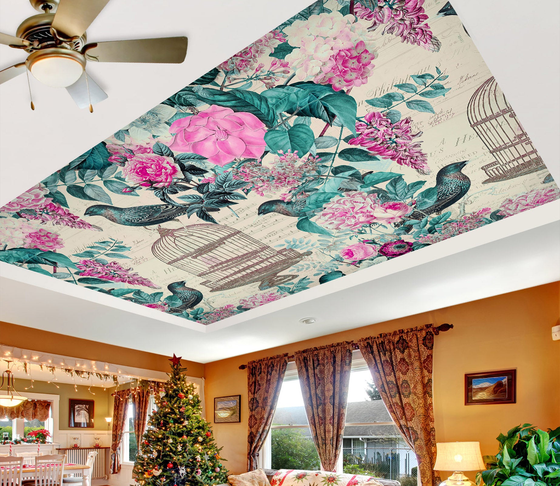 3D Flower Leaves 963 Andrea Haase Ceiling Wallpaper Murals