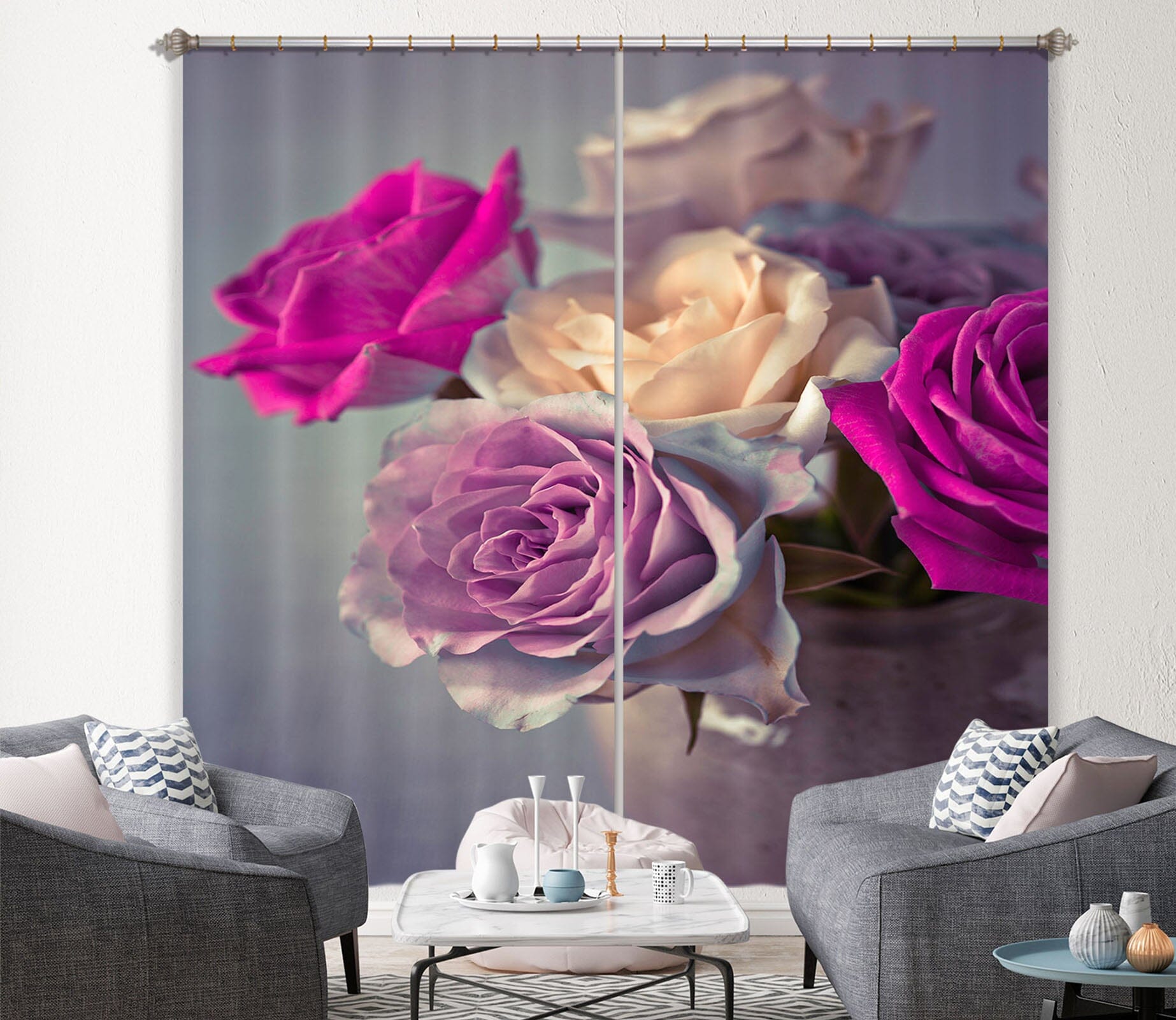 3D Color Rose 210 Assaf Frank Curtain Curtains Drapes Curtains AJ Creativity Home 