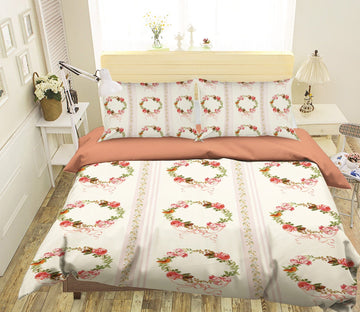 3D Rose Wreath 167 Uta Naumann Bedding Bed Pillowcases Quilt Quiet Covers AJ Creativity Home 