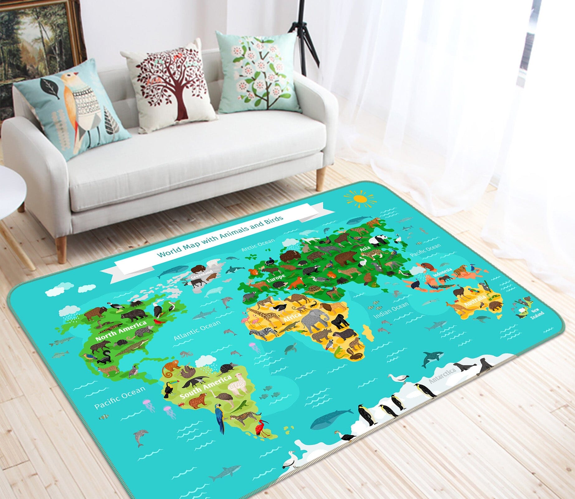 3D Island Forest 276 World Map Non Slip Rug Mat Mat AJ Creativity Home 