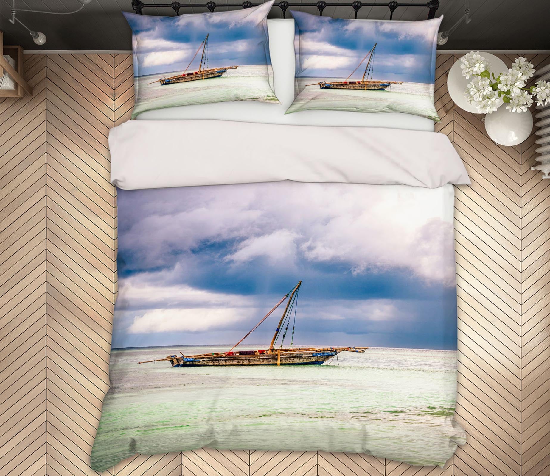 3D Sea Level Boat 061 Marco Carmassi Bedding Bed Pillowcases Quilt