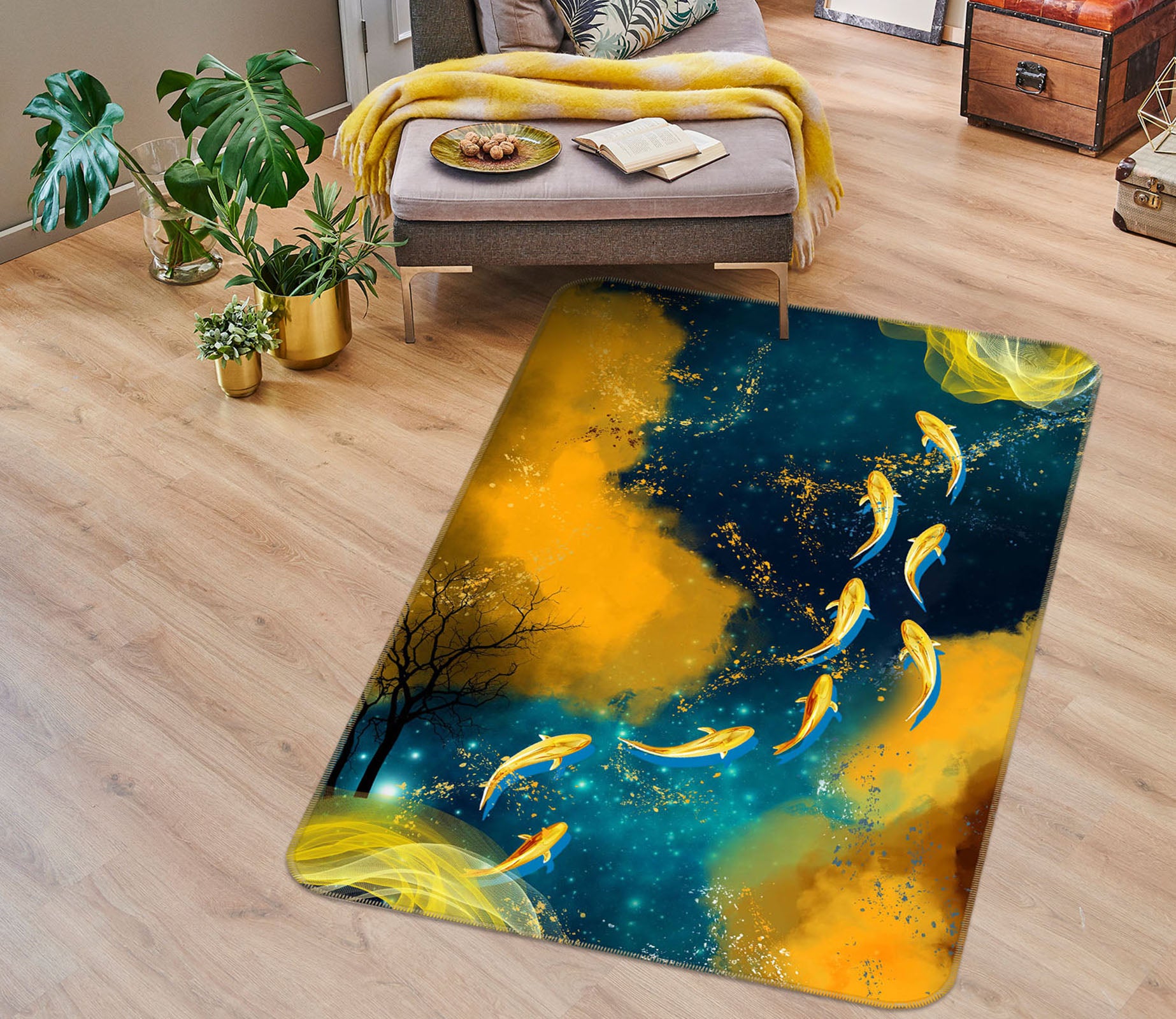 3D Golden Fish 29226 Non Slip Rug Mat
