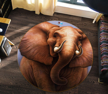 3D Elephant 83127 Jerry LoFaro Rug Round Non Slip Rug Mat