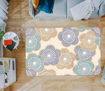 3D Flower Pattern 77212 Non Slip Rug Mat