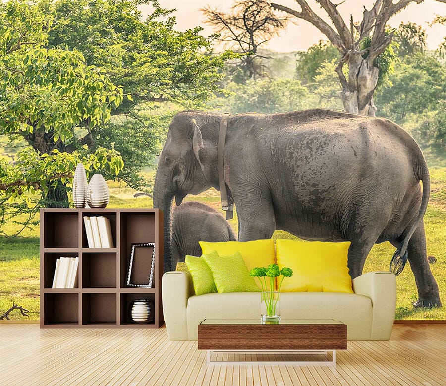 3D Elephant Family 1057 Wall Murals Wallpaper AJ Wallpaper 2 