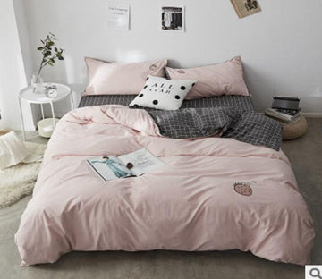 3D Pink Strawberry 20349 Bed Pillowcases Quilt