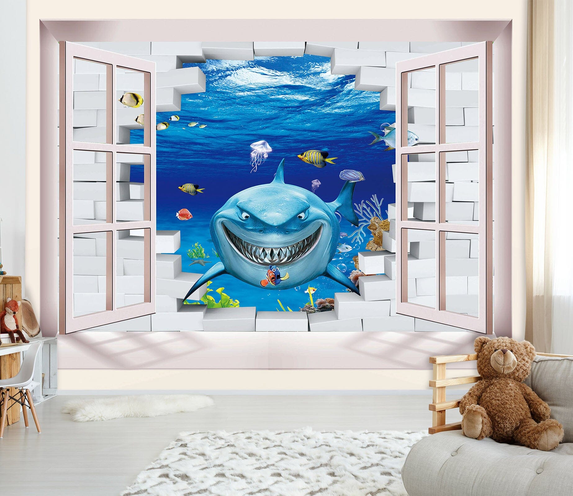 3D Evil Shark 1716 Wall Murals Wallpaper AJ Wallpaper 2 