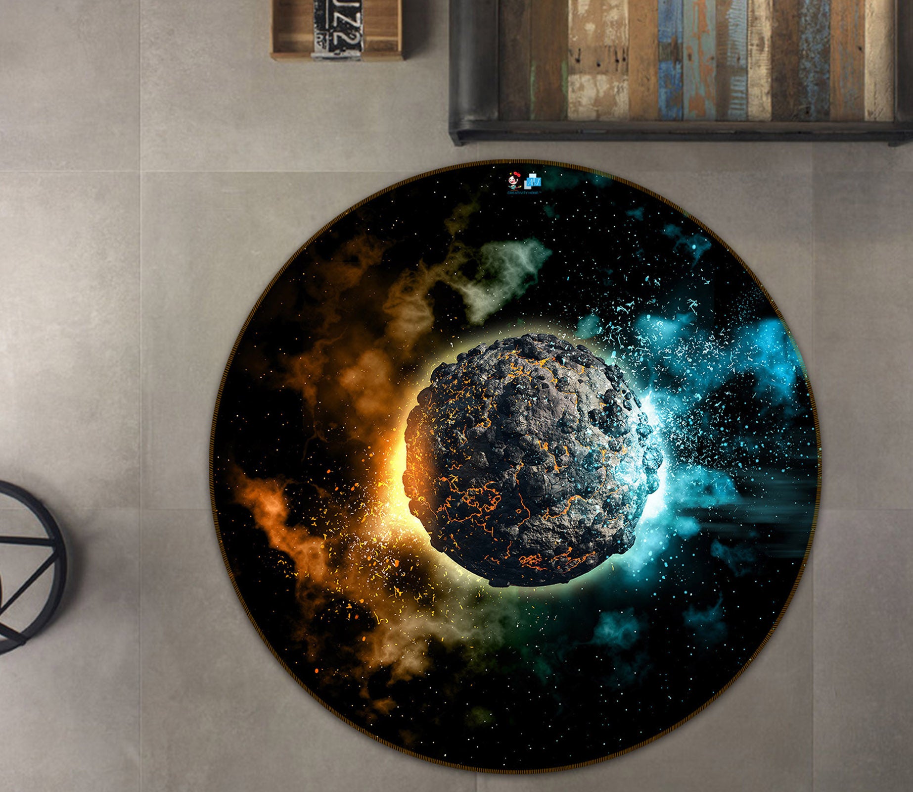 3D Planet 81113 Round Non Slip Rug Mat