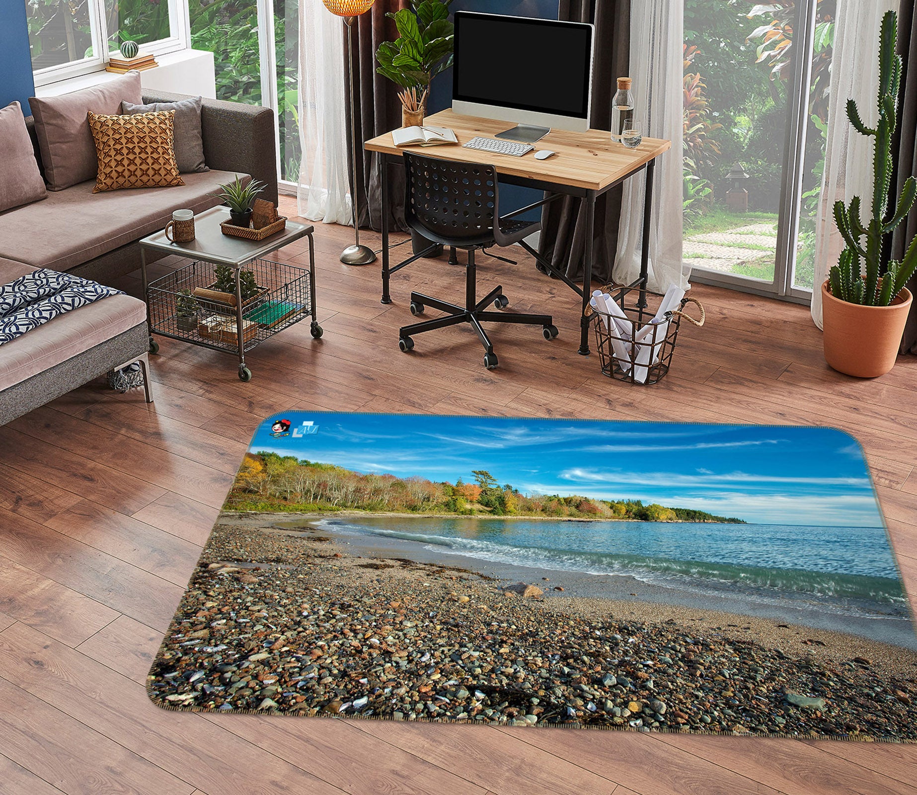 3D Coastline Color 62040 Kathy Barefield Rug Non Slip Rug Mat