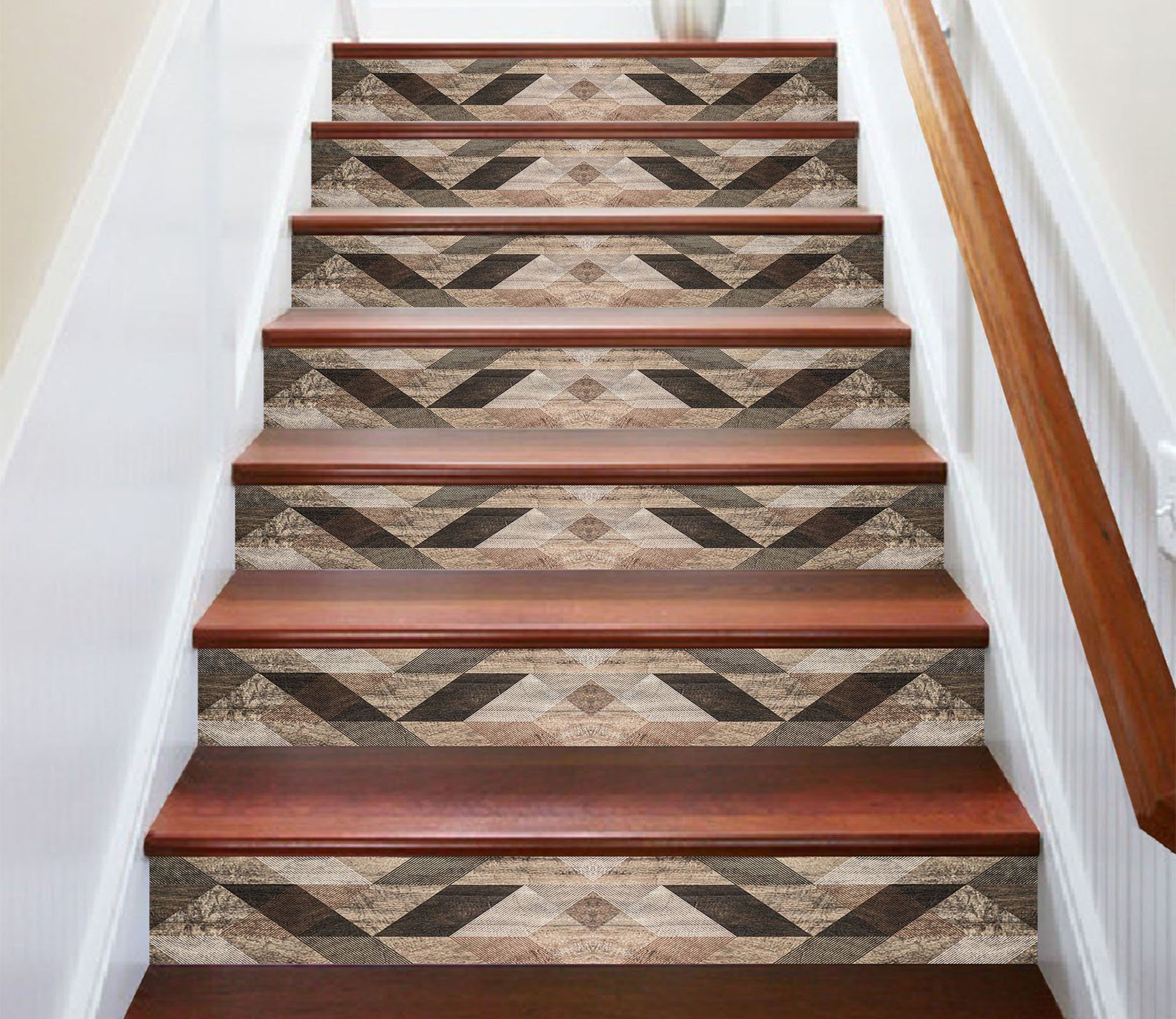 3D Parallelogram Mosaic 0650 Marble Tile Texture Stair Risers Wallpaper AJ Wallpaper 