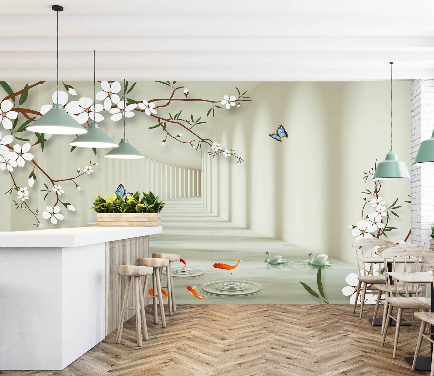 3D White Promenade 1595 Wall Murals Wallpaper AJ Wallpaper 2 