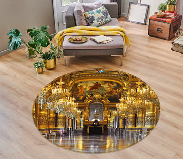 3D Golden Palace 72237 Round Non Slip Rug Mat
