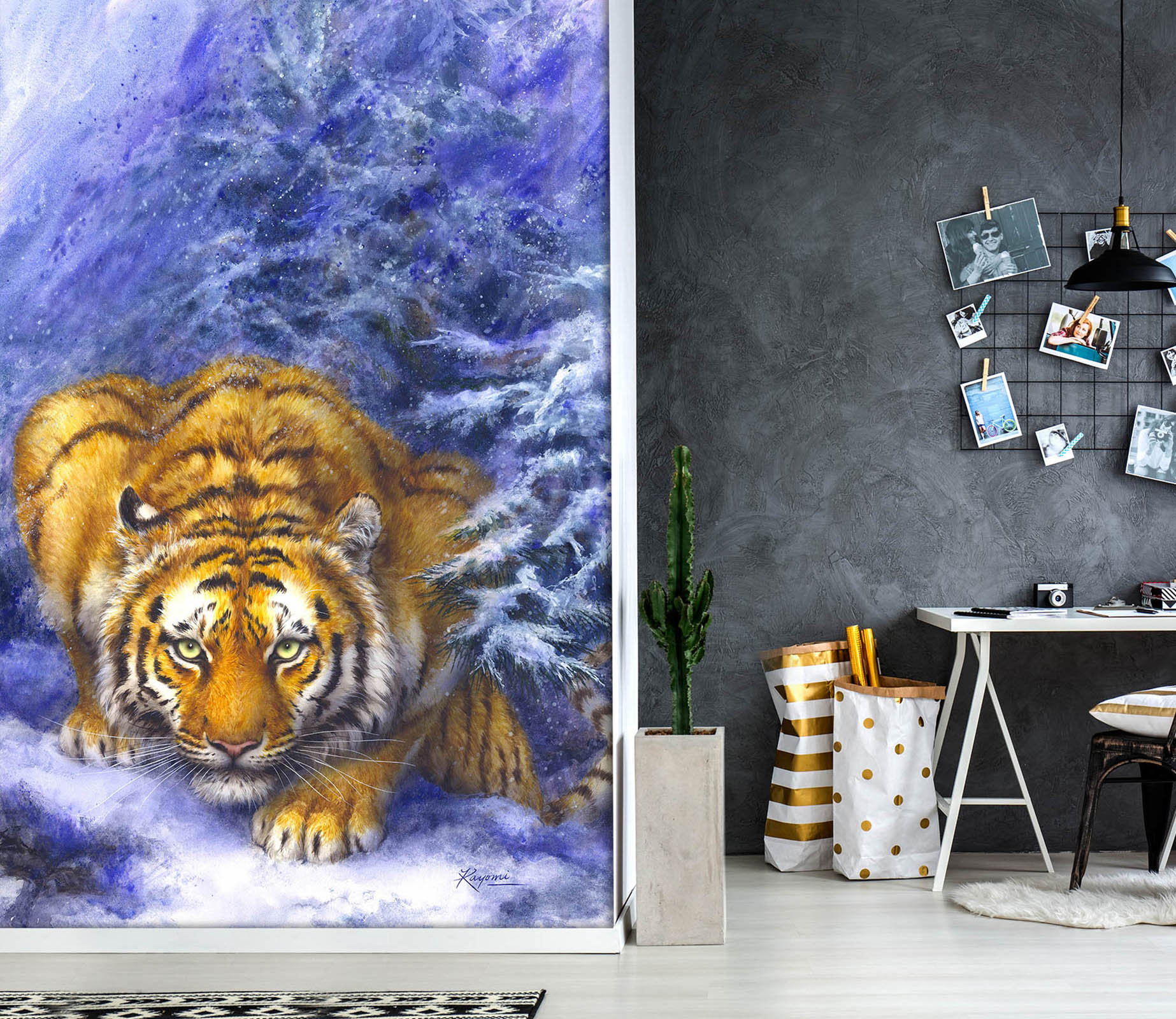 3D Hand Drawn Tiger 5507 Kayomi Harai Wall Mural Wall Murals