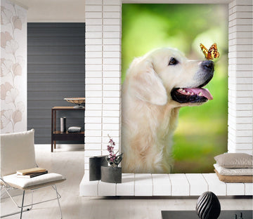 3D Puppy Butterfly 115 Wall Murals Wallpaper AJ Wallpaper 2 