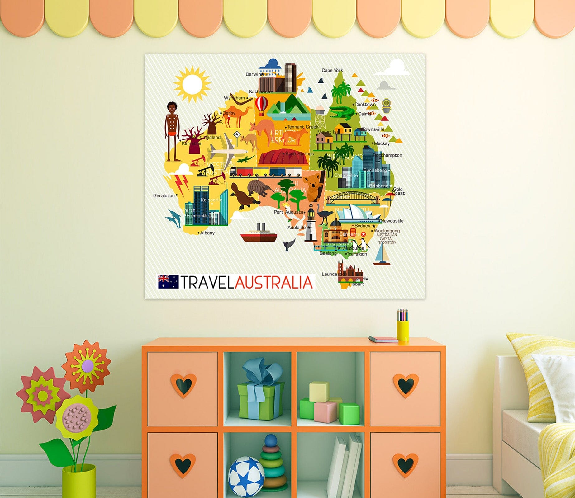 3D Color Houses 233 World Map Wall Sticker Wallpaper AJ Wallpaper 2 