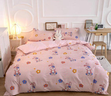 3D Rabbit Pattern 50113 Bed Pillowcases Quilt