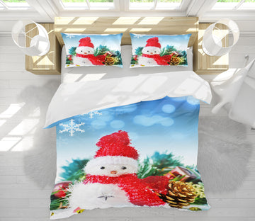 3D Snowman Doll 51079 Christmas Quilt Duvet Cover Xmas Bed Pillowcases