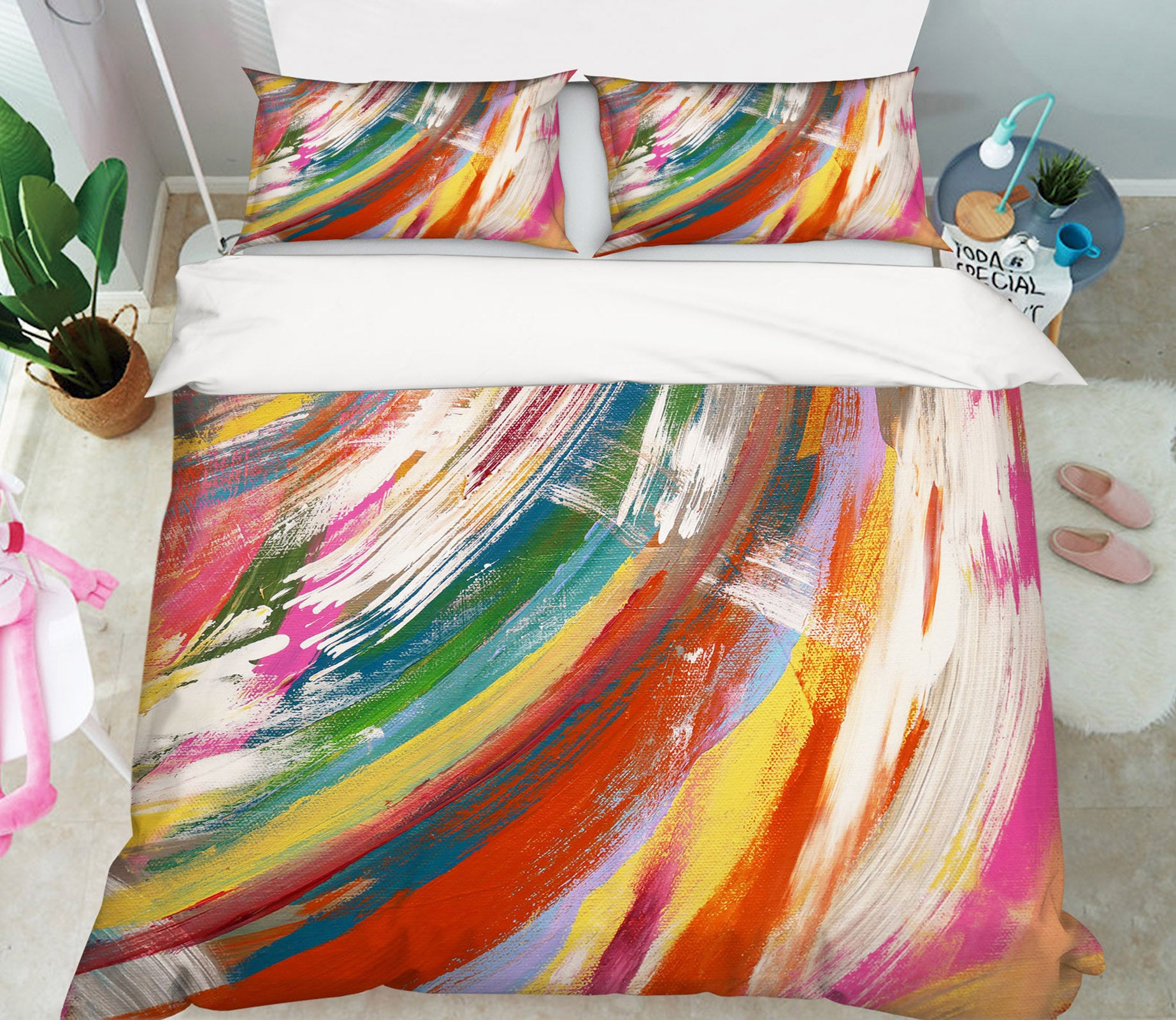 3D Color Stripes 60139 Bed Pillowcases Quilt