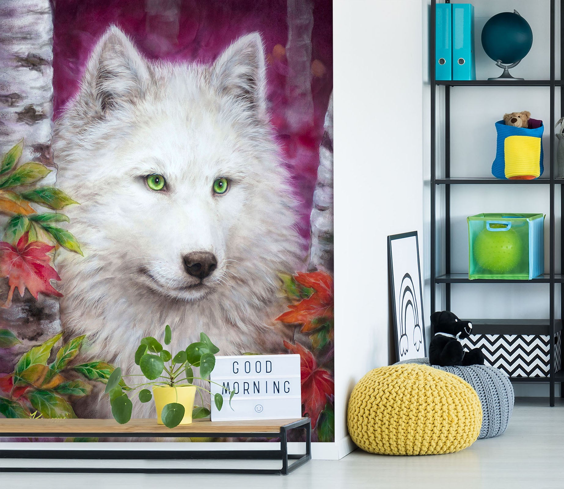 3D White Wolf 5471 Kayomi Harai Wall Mural Wall Murals