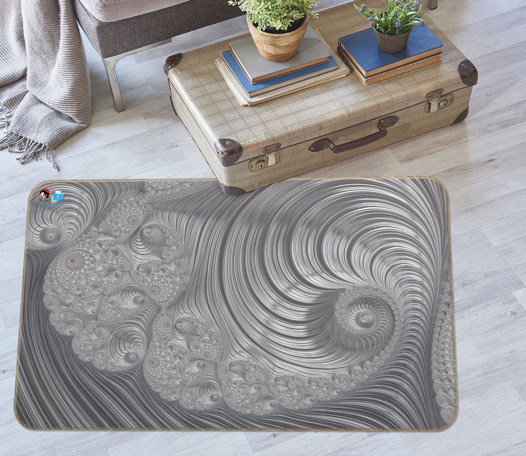 3D Off-White Pattern 83040 Andrea haase Rug Non Slip Rug Mat