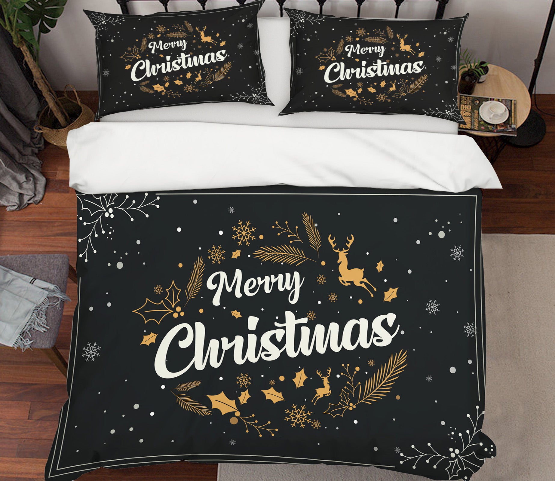3D Merry Christmas 61009 Bed Pillowcases Quilt