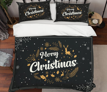 3D Merry Christmas 61009 Bed Pillowcases Quilt