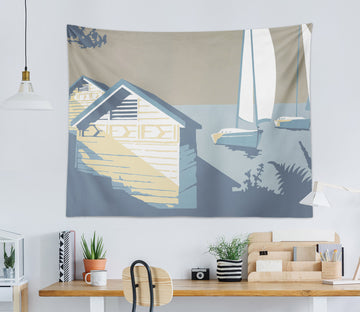 3D Blue House Lake 5303 Steve Read Tapestry Hanging Cloth Hang