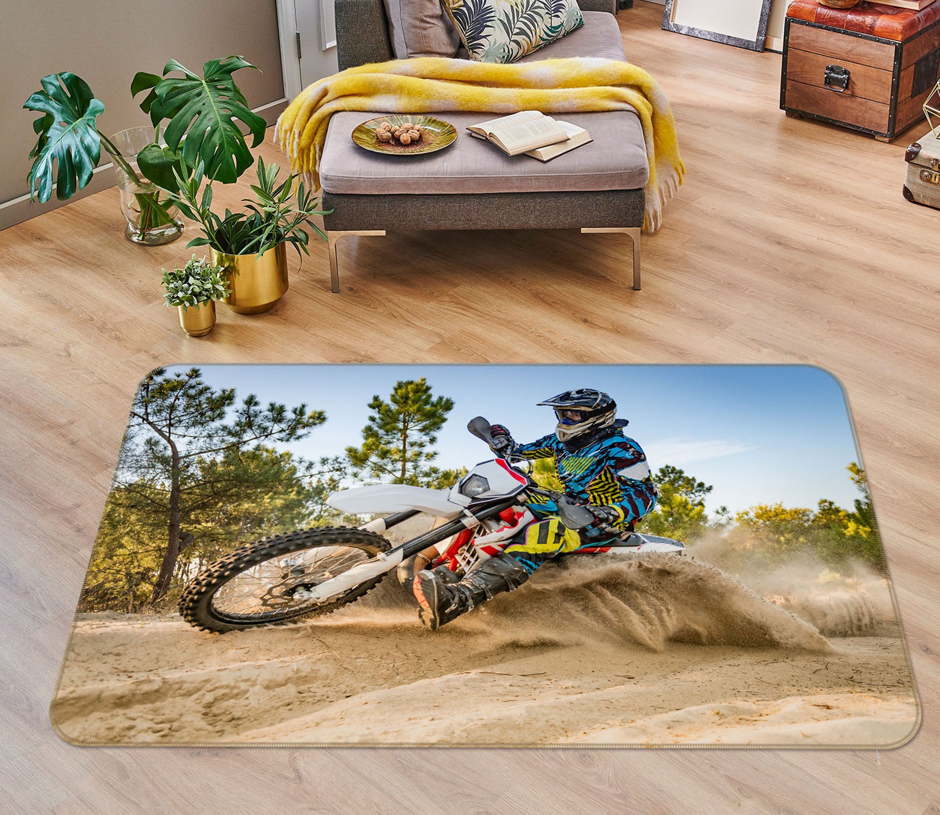 3D Sand Motorcycle 38204 Vehicle Non Slip Rug Mat