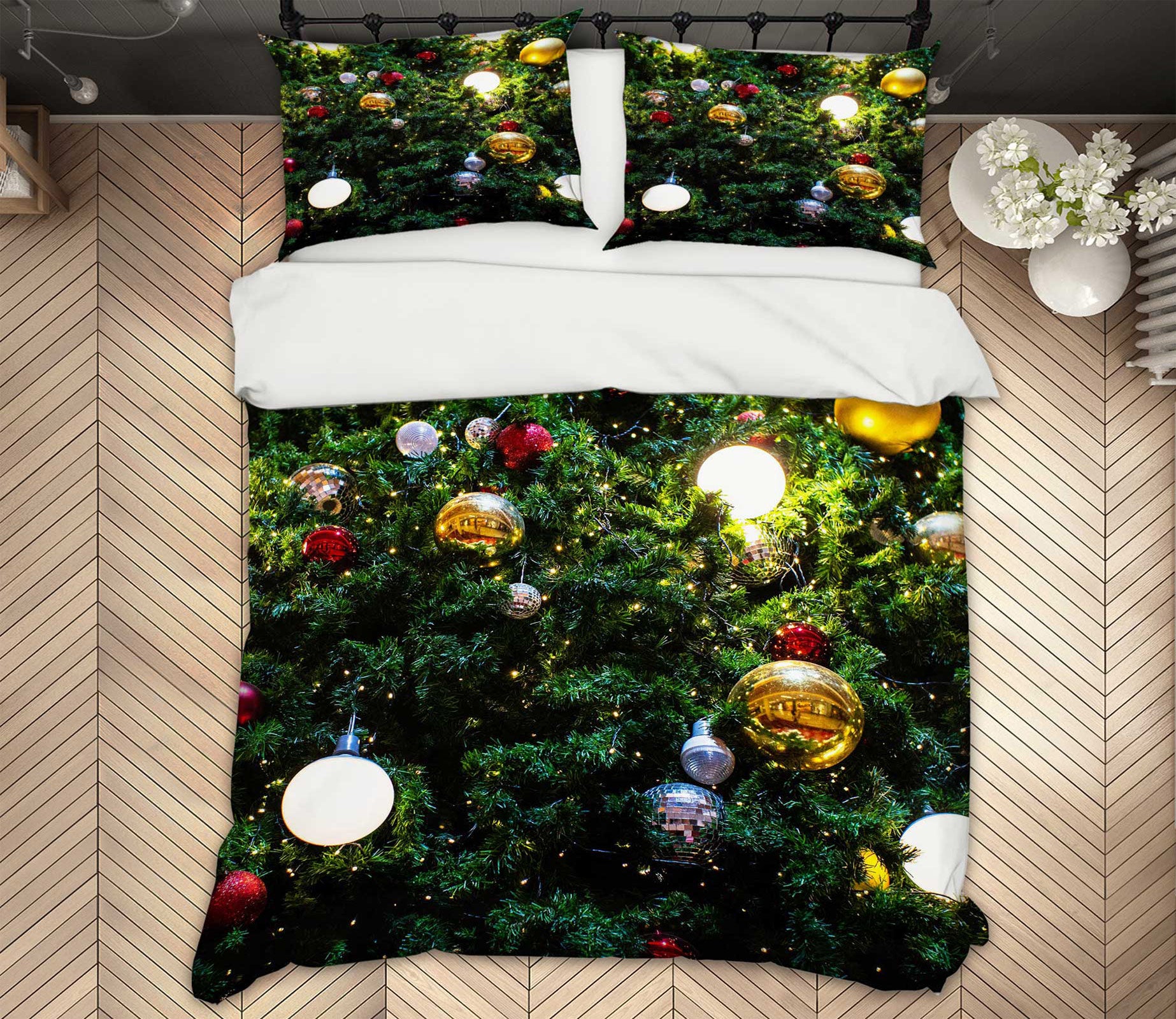 3D Tree Ball Pendant 51042 Christmas Quilt Duvet Cover Xmas Bed Pillowcases