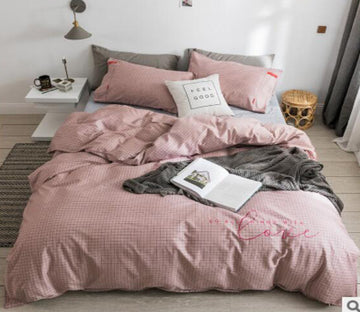 3D Gray Pink 30211 Bed Pillowcases Quilt
