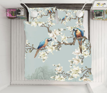 3D Flower Branch Parrot 16011 Bed Pillowcases Quilt