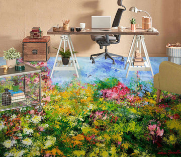 3D Flower Bush Painting 9627 Allan P. Friedlander Floor Mural