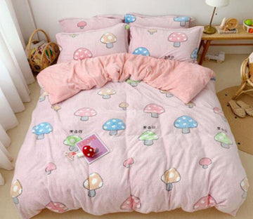 3D Colored Mushrooms 30129 Bed Pillowcases Quilt