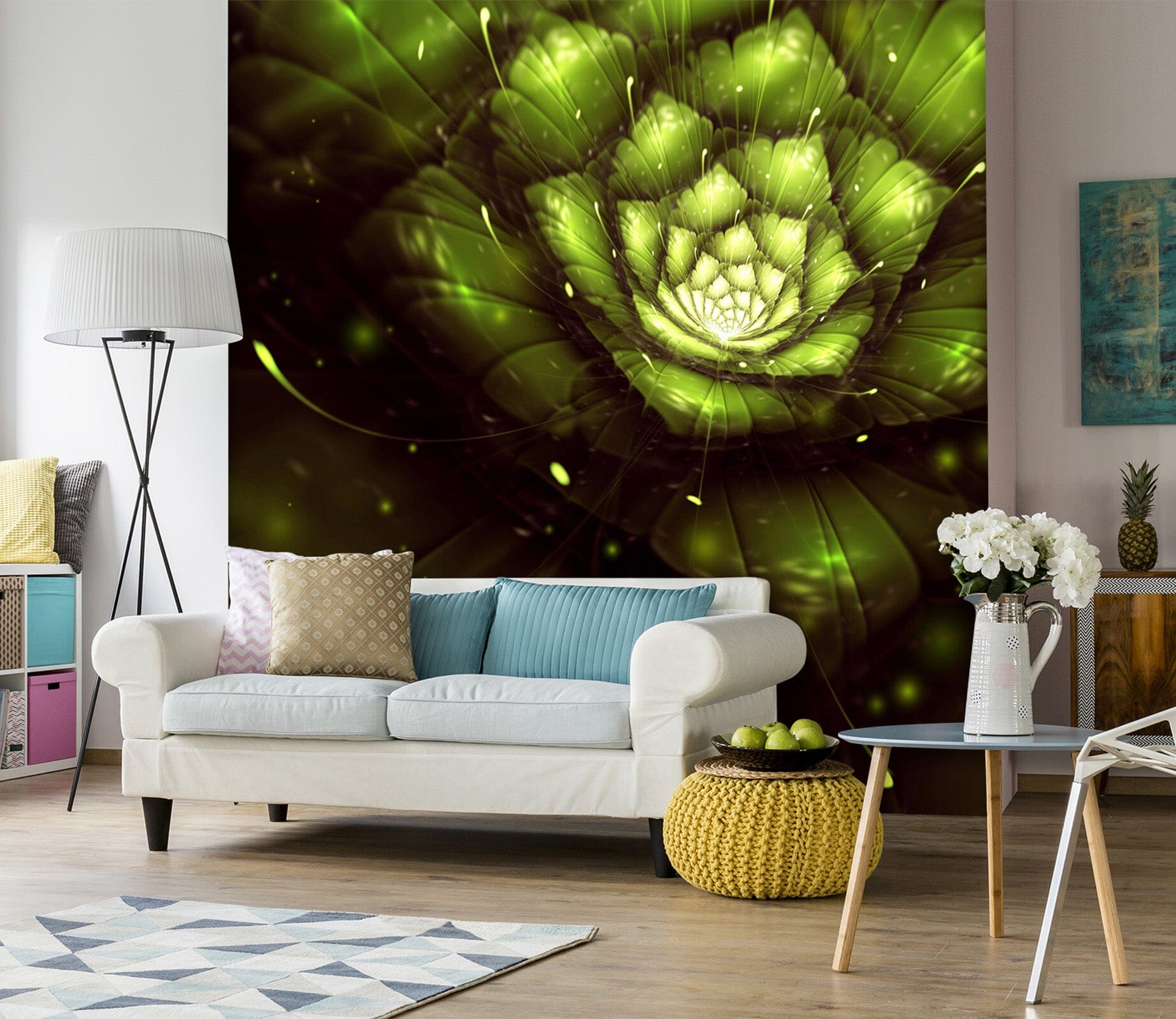 3D Green Lotus 2027 Wall Murals Wallpaper AJ Wallpaper 2 