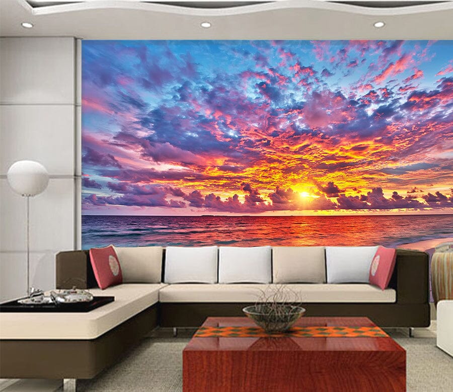 3D Yellow Sunset 1021 Wall Murals Wallpaper AJ Wallpaper 2 