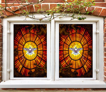 3D Light Dove 230 Window Film Print Sticker Cling Stained Glass UV Block