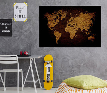 3D Golden Shadow 207 World Map Wall Sticker Wallpaper AJ Wallpaper 2 