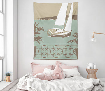 3D Balcony Sailboat 5372 Steve Read Tapestry Hanging Cloth Hang