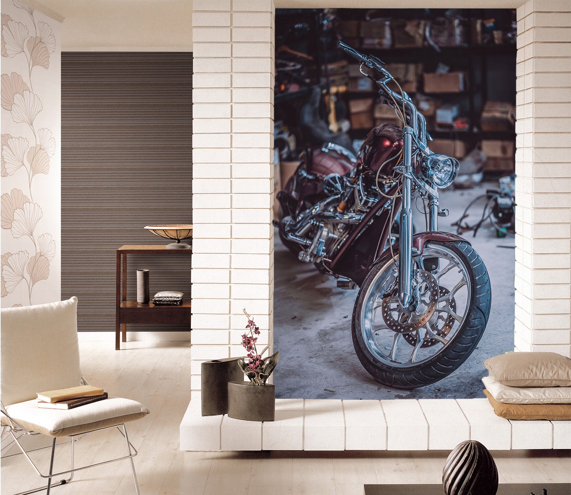3D Luxury Motorcycle 422 Vehicle Wall Murals