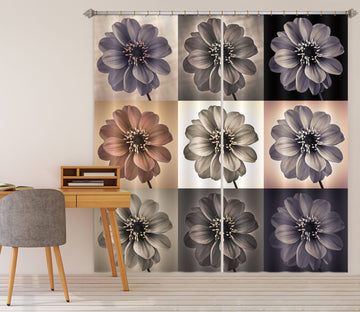 3D Grey Flowers 211 Assaf Frank Curtain Curtains Drapes Curtains AJ Creativity Home 