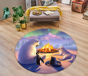 3D Polar Pals 85113 Jerry LoFaro Rug Round Non Slip Rug Mat